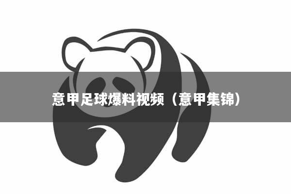 意甲足球爆料视频(意甲集锦)