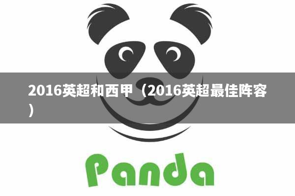 2016英超和西甲（2016英超最佳阵容）