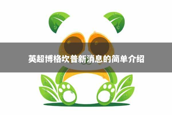英超博格坎普新消息的简单介绍